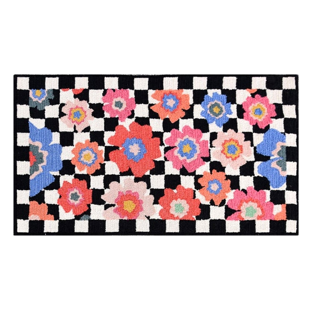 NEW Mackenzie-Childs Checked Dolce Vita Indoor/Outdoor Rug 3 x 5